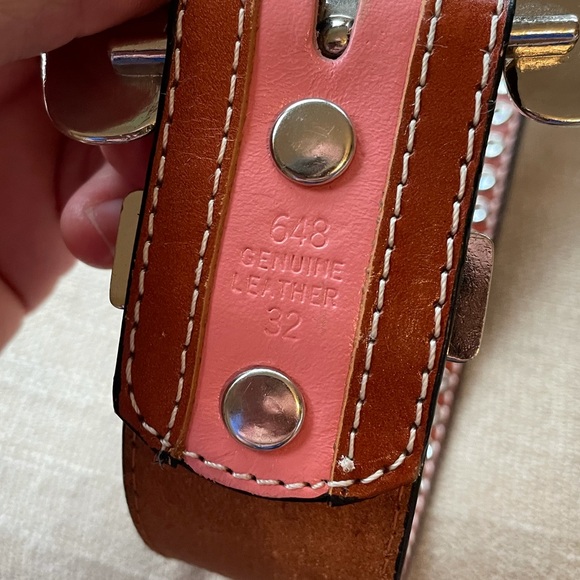 3D Pink Rhinestone Belt 32” - Picture 4 of 7